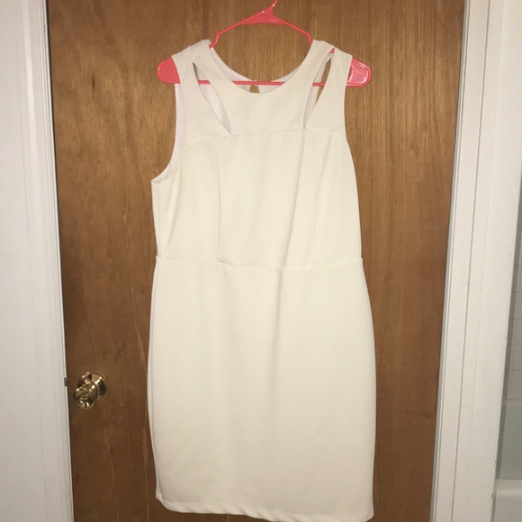 white scuba dress plus size